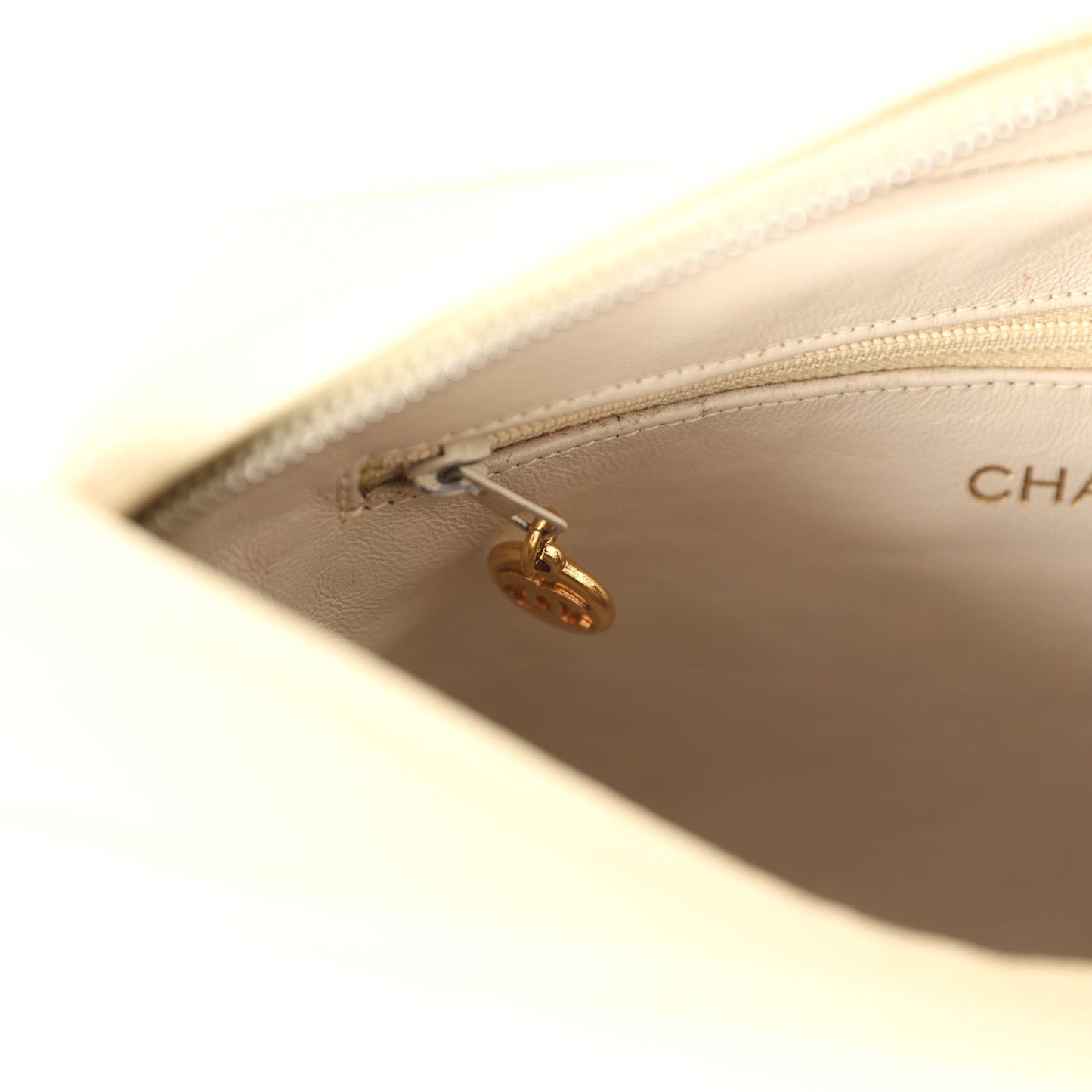 Vintage Chanel Medium Camera Bag Light Beige Caviar Gold Hardware