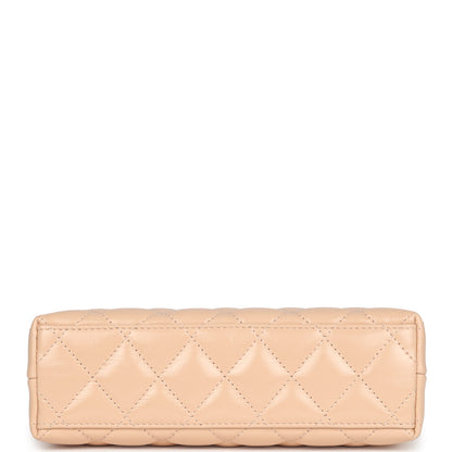 Chanel Small Kelly Shopper Beige Shiny Aged Calfskin Brushed Gold Hardware