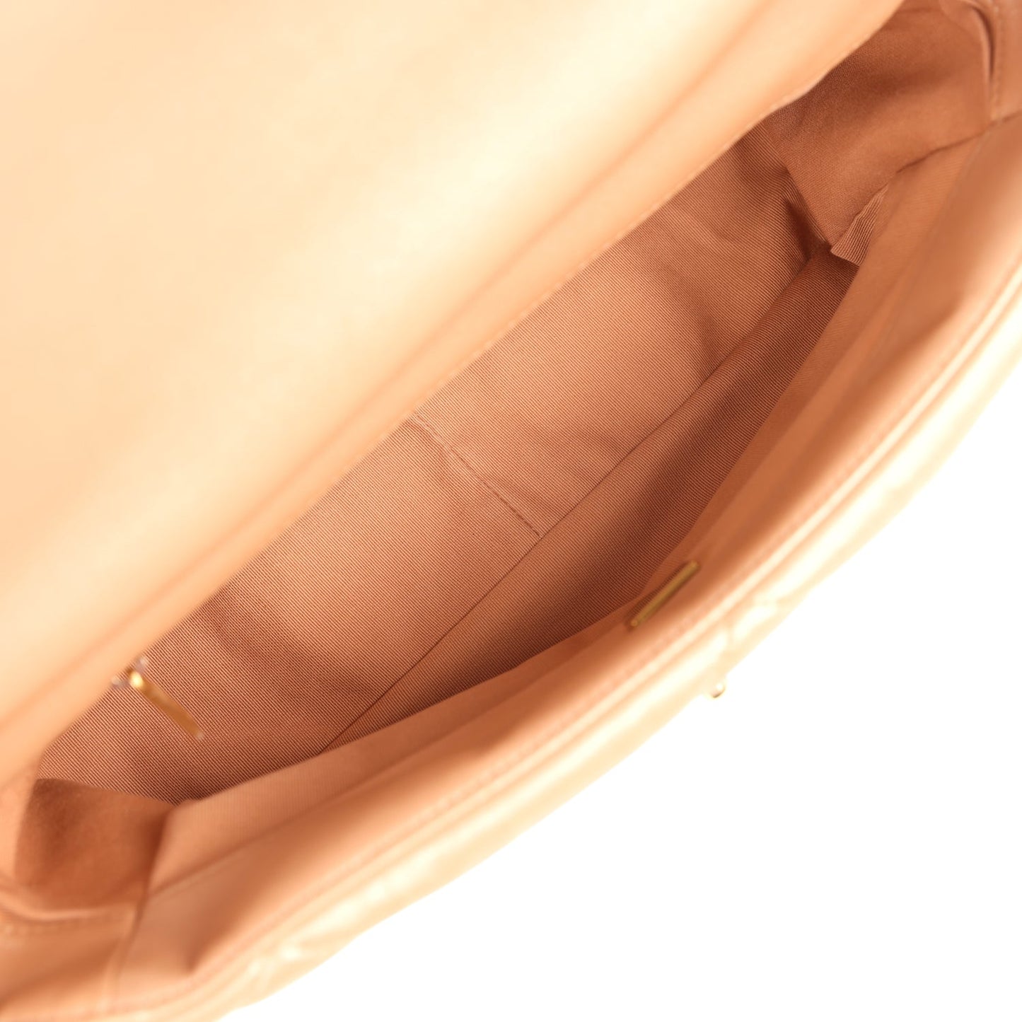 Pre-owned Chanel Large 19 Flap Bag Pearly Blush Shiny Lambskin Mixed Metal Hardware