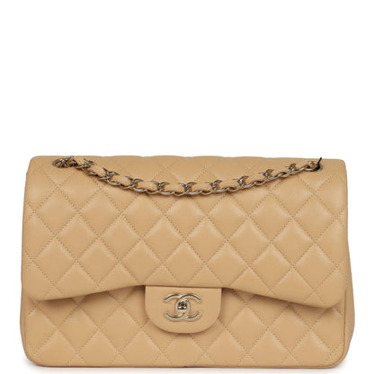 Chanel Jumbo Classic Double Flap Bag Light Beige Caviar Light Gold Hardware