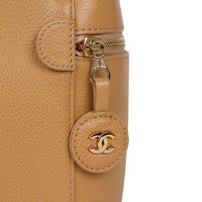 Vintage Chanel Vanity Dark Beige Caviar Gold Hardware