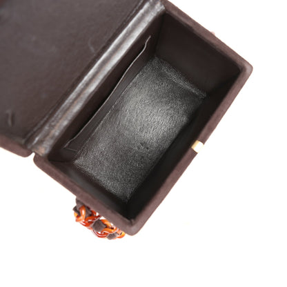 Vintage Chanel Vanity Box Bag Brown Suede and Tortoiseshell Bakelite Hardware