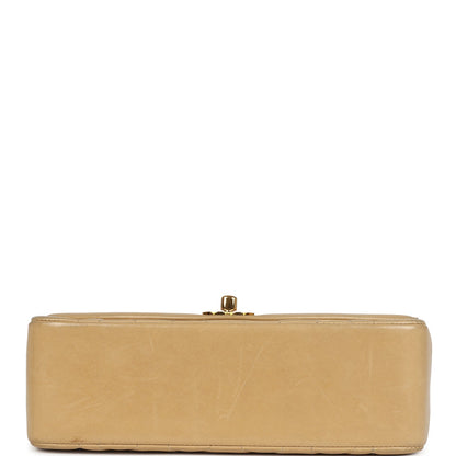 Vintage Chanel Small Diana Flap Bag Beige Lambskin Gold Hardware