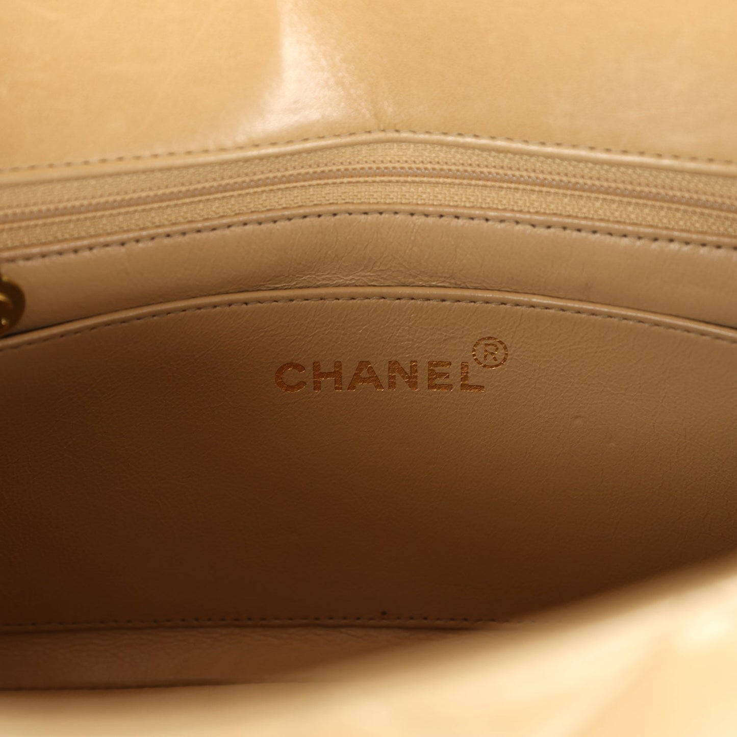 Vintage Chanel Small Diana Flap Bag Beige Lambskin Gold Hardware