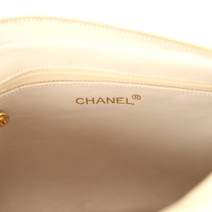 Vintage Chanel Medium Camera Bag Light Beige Caviar Gold Hardware