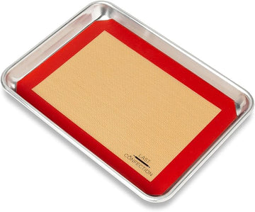 Silicone Baking Mats – Non-Stick & Reusable – 8.5 × 11.5 in – 2-Pack – Red Border