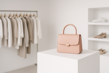 A clean and professional promotional slide image for a modern retail store, minimalist style, white background with soft gradient, product highlight area, smooth lighting, high-resolution, perfect for a social media post or presentation slide, no text, no typography.
