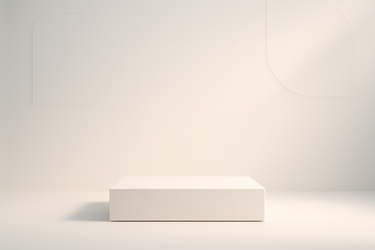 A clean and professional promotional slide image for a modern store, minimalist style, soft white gradient background, abstract shapes for decoration, elegant space for product showcase, smooth lighting, high-resolution, no text, no typography, no fashion items.
