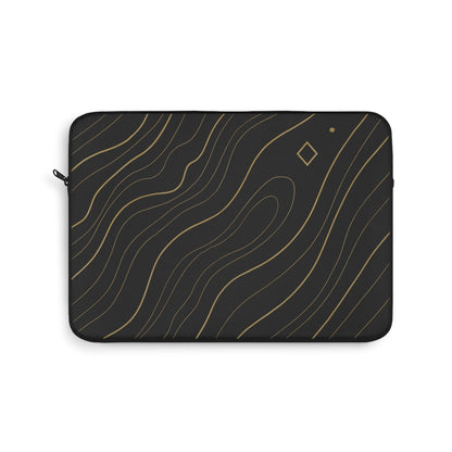 Chic Black Gold Laptop Sleeve, Stylish Computer Case for Professionals, Gift for Students, Modern Tech Accessory, Office Essentials