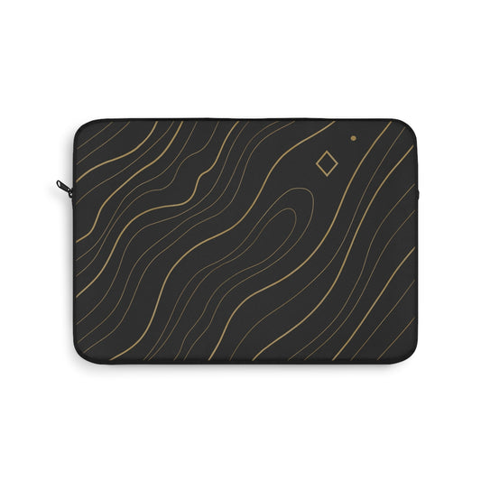 Chic Black Gold Laptop Sleeve, Stylish Computer Case for Professionals, Gift for Students, Modern Tech Accessory, Office Essentials