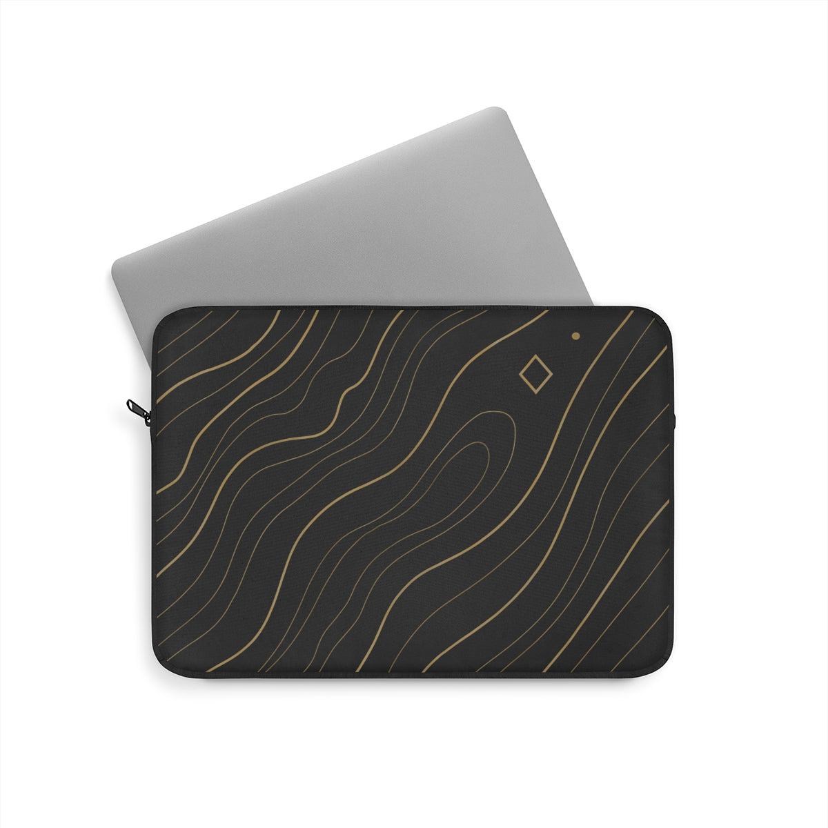 Chic Black Gold Laptop Sleeve, Stylish Computer Case for Professionals, Gift for Students, Modern Tech Accessory, Office Essentials