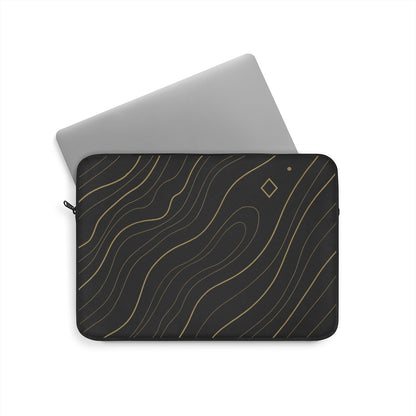 Chic Black Gold Laptop Sleeve, Stylish Computer Case for Professionals, Gift for Students, Modern Tech Accessory, Office Essentials